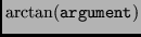 \bgroup\color{Red}$\arctan(\tt argument)$\egroup